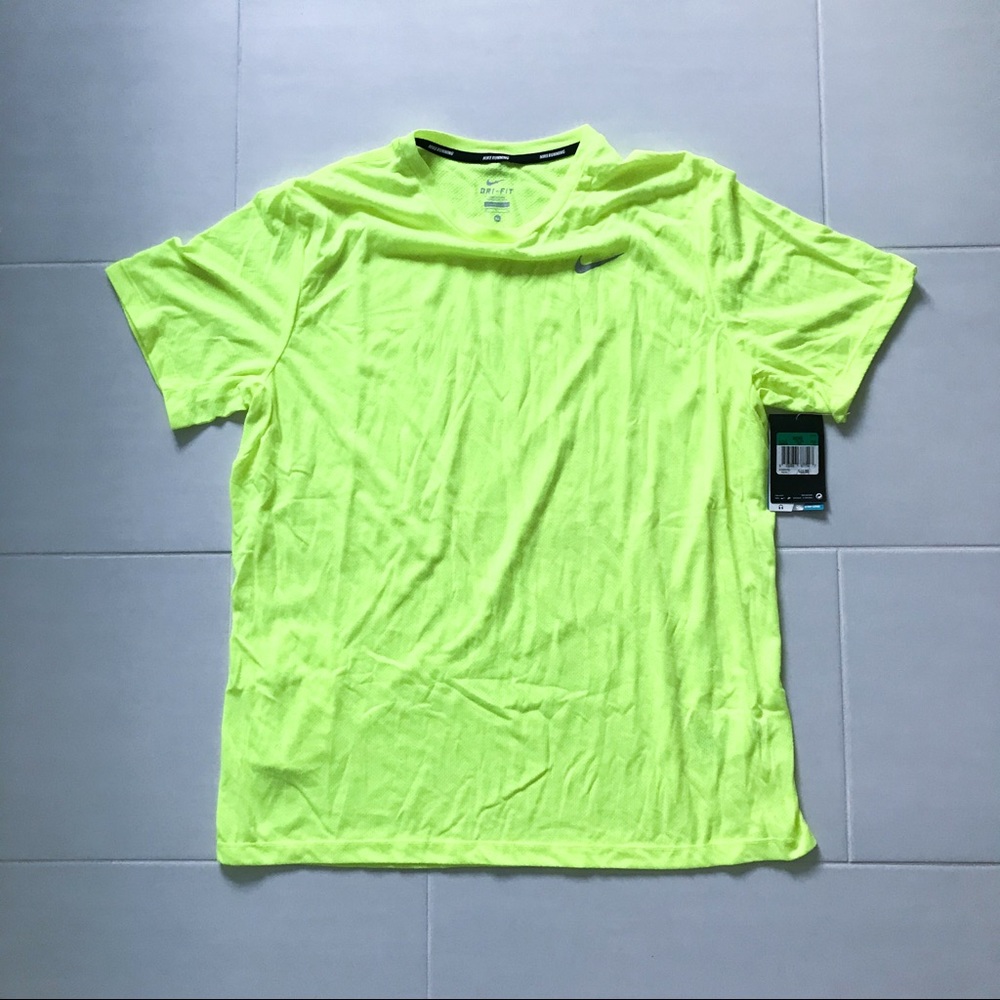 NWT Nike Running Dri- Fit Neon Yellow XL